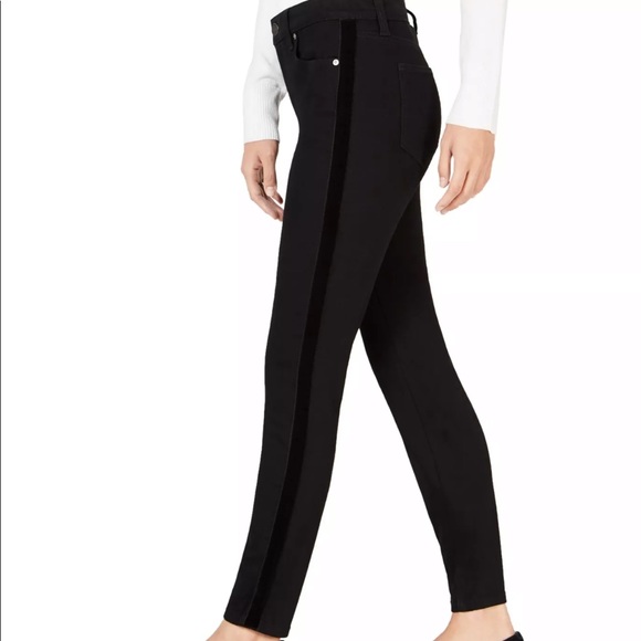Maison Jules Denim - MAISON JULES Black Side-Striped Skinny Jeans 8/29
